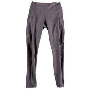 Fabletics PowerHold Leggings Womens S Gray High Waisted Pocket Athletic Yoga